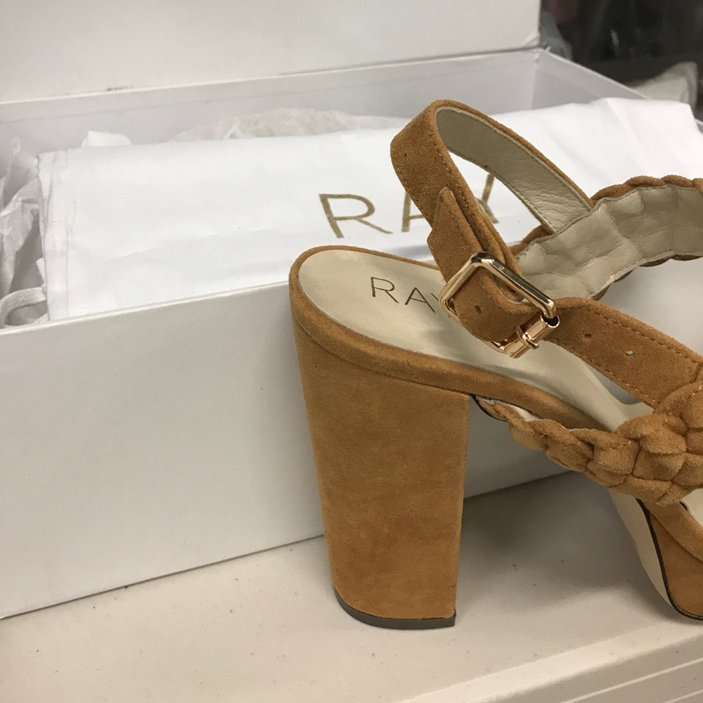 RAYE Haven Whiskey Braided Suede Platform Sandals - Picture 8 of 8